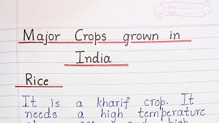 Major Crops grown in India [upl. by Hermine]