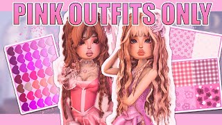 ONLY Making PINK OUTFITS in DRESS TO IMPRESS ROBLOX [upl. by Koeppel418]