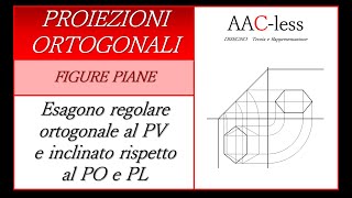 Esagono regolare ortogonale al PV e inclinato rispetto al PO e al PL [upl. by Hillery]