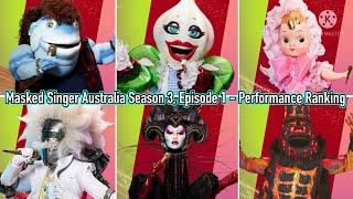 Masked Singer Australia Season 3 Episode 1  Performance Ranking [upl. by Nnaycart512]