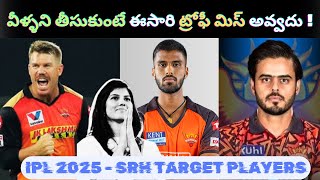 SRH Target Players In IPL 2025  SRH Auction Strategy In IPL 2025 Explained In Telugu [upl. by Nirtak858]