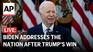 LIVE Biden addresses the nation after Trump wins 2024 election FULL SPEECH [upl. by Anayd]