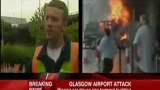 Worker hero on BBC News 24 after Glasgow Airport Attack [upl. by Savina]