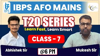 IBPS AFO 202324  IBPS AFO T20 Series  Session 7  Abhishek Sir amp Godara Sir [upl. by Aliab]