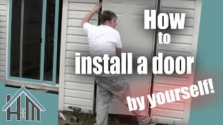 How to install an exterior door prehung steel Replace a door The Home Mender [upl. by Leahcam789]