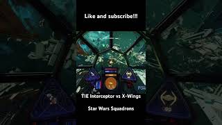 TIE Interceptor vs XWings starwars tiefighter xwing squadrons starfighter combat intercept [upl. by Omor]