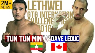 Tun Tun Min vs Dave Leduc GTG Myanmar Lethwei Fight 2016 Lekkha Moun Burmese Boxing [upl. by Guendolen227]