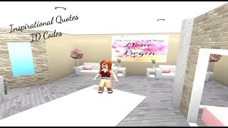 ROBLOX  Welcome to Bloxburg Inspirational Quotes ID Codes DaPandaGirl [upl. by Lladnarc39]