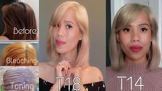 Wella T18 toner Vs Wella T14 ash blonde at home [upl. by Labors931]