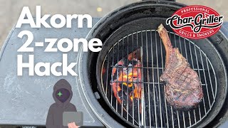 True 2 Zone Akorn Hack  Reverse Seared Tomahawk Steak [upl. by Asreht79]