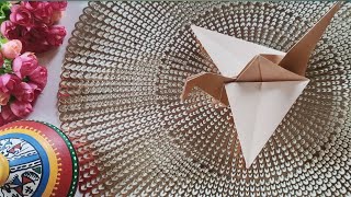 How to make paper flapping bird step by step  Origami Crane Easy  DIY bird  bumbies craft [upl. by Earaj]