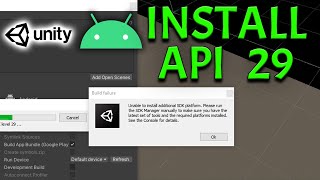 Update Unity Android SDK to API Level 29 10 Quick Tutorial  Fix Unable to Install SDK Platform [upl. by Arihsaj]