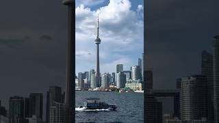 CN TOWER TORONTO CANADA 😍 cntower toronto boat building beauty ontario [upl. by Lahcsap626]