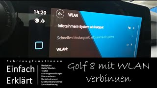 VW Golf8 Neuer Caddy Infotainment Discover Media  Pro mit WLAN Hotspot verbinden [upl. by Ahsinal]