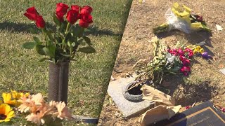 Grave Robbers Target Bronze Flower Vases at Cemetery [upl. by Libbna]