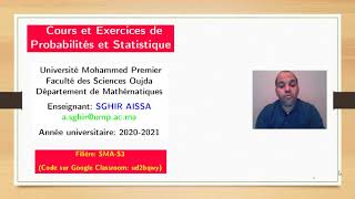 Plan du cours SMA S3 Probabilités et Statistique [upl. by Anul]