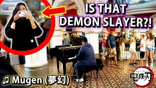 I played DEMON SLAYER S4 OP Mugen on piano in public [upl. by Hallsy]