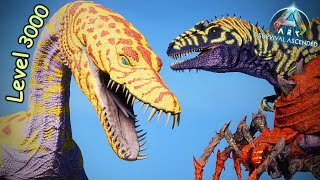 NOTHOSAURUS lvl3K vs GIGACARCHA and LYSRIX  Ark Ascended Battle Ep43 [upl. by Hteazile902]