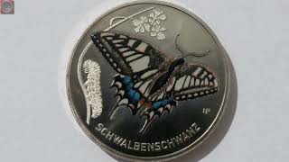 Deutschland  5 Euro Wunderwelt Insekten 2023  Schwalbenschwanz [upl. by Rafaello]