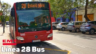 Línea 28 Bus  Valencia España  Viaje completo [upl. by Akila]