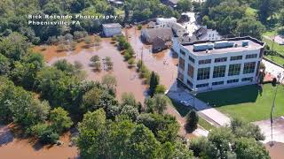 Remnants of Hurricane Ida  Historic Flooding in Phoenixville PA  Drone Footage [upl. by Patsy]