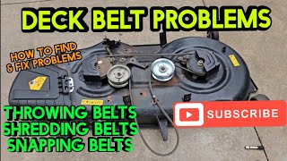 All Mower Deck Belt Issues Solved Deck belt breaking or jumping off [upl. by Feerahs]