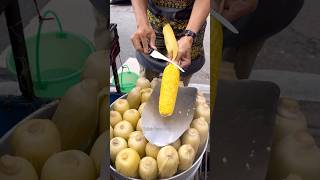 Streamed Corn Cutting In Bangkok  Fruits Cutting Skill [upl. by Ciccia206]