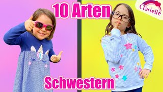 10 Arten von Schwestern  Geschwister  Clarielle [upl. by Fogel]