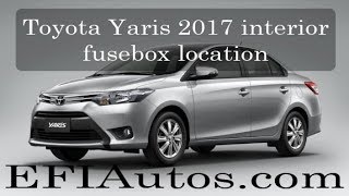 Toyota Yaris 2016 amp 2017 Interior Fusebox Location [upl. by Ahsan]