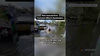 Teen rescued from Hurricane Miltons floodwaters [upl. by Kirshbaum161]