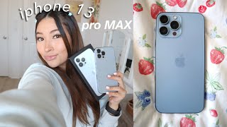 iphone 13 pro MAX unboxing 🫐 so aesthetic [upl. by Inalak]