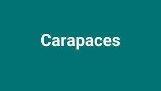 Carapaces Meaning and Pronunciation [upl. by Remde]