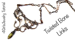 Jewelry Tutorial Wire Wrapped Link  Twisted Bone Links [upl. by Rizas]