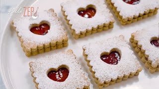 Raspberry Linzer Cookies Recipe The Best Homemade Almond Cookies asmr  Hello Zep [upl. by Noj]