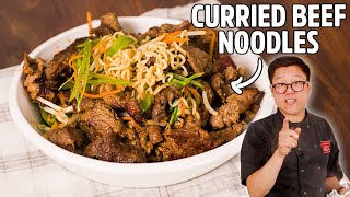 Quick and Easy Curried Beef with Instant Noodles [upl. by Tenaej]