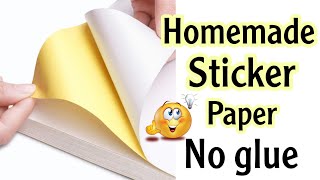 diy sticker paper without glue  how to make sticker paper  homemade sticker paper [upl. by Rehpinnej]