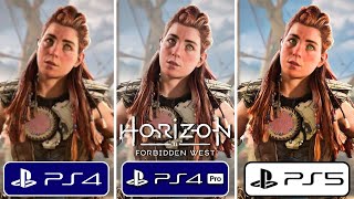 Horizon Forbidden West PS4 vs PS4 Pro vs PS5 Graphics Comparison [upl. by Etsirk]