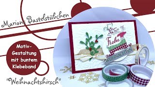 Weihnachtskarte MotivGestaltung mit buntem Klebeband von Stampin´ Up [upl. by Aramat356]