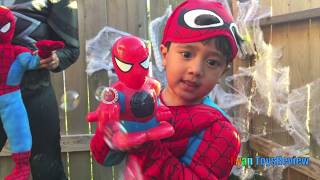 GIANT EGG SURPRISE OPENING SPIDERMAN TOYS and Power Wheels [upl. by Brecher]