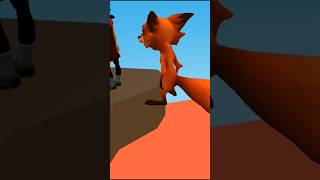 Fox running behind the girl cartoon rabbit running shorts short [upl. by Ecenaj]