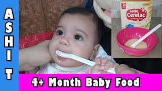 Anahita First Food Reaction  Nestle Cerelac Complete Information  46 Month Baby Food  Ashi T [upl. by Melliw]