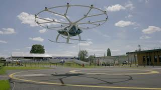 Testflying Volocopter aircraft at St Cyr vertiport inauguration 2024 [upl. by Lauritz]