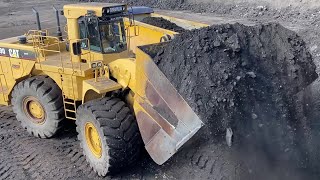 Caterpillar 990 Wheel Loader Loading Lorries With Three Passes  SGM Melidis [upl. by Oeram]