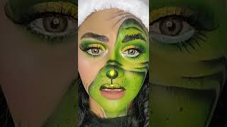 makeup grinch grinchmakeup ❄️❄️🎄🎄🎄💚💚 makeup artístico grinch christmas [upl. by Eidahs397]