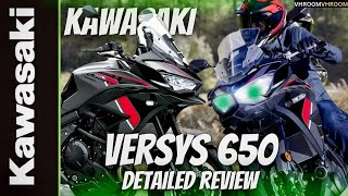 2024 Kawasaki Versys 650 Detailed Review🔥 Adventure Tourer Machine👌 VhroomVhroom [upl. by Mota684]