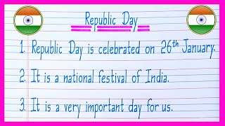 10 Lines On Republic Day in English  Essay On Republic Day  26 January Essay in English [upl. by Denbrook95]