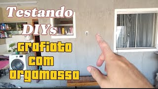 TESTE DE DIY  GRAFIATO COM ARGAMASSA E GRANITINA [upl. by Hasty]