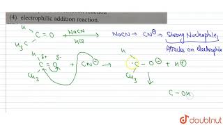 The formation of a cyanohydrin from a cabonyl compound in an example of [upl. by Neved]