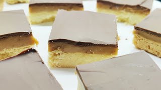 Easy Millionaires Shortbread Recipe  Caramel Squares  Step by Step Baking [upl. by Collimore]