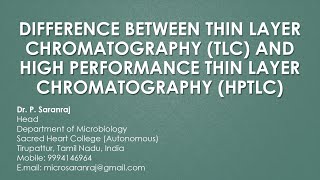 Difference Between Thin Layer Chromatography and High Performance Thin Layer Chromatography [upl. by Ivatts218]